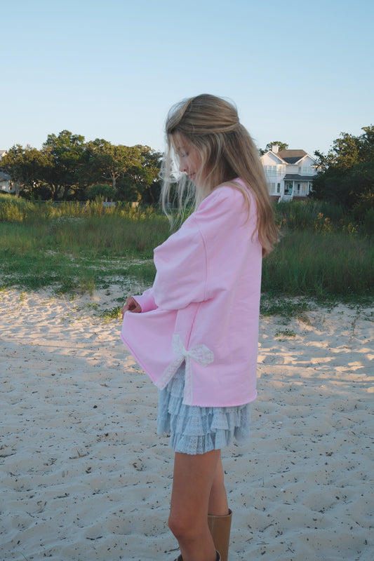 Signature Blush Pink Side Bow Sweatshirt