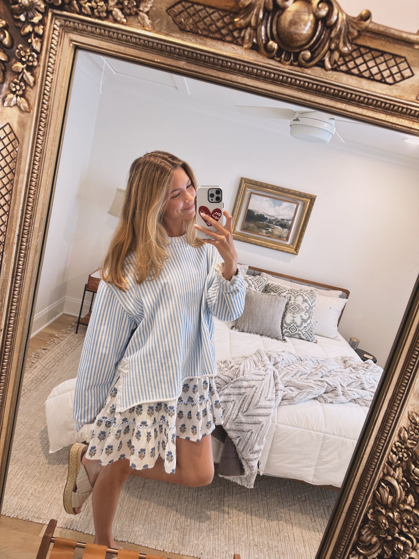 Signature Coastal Stripe Side Bow Sweatshirt