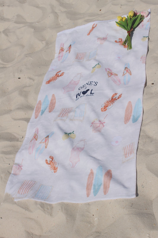 Coastal Collage Beach Towel