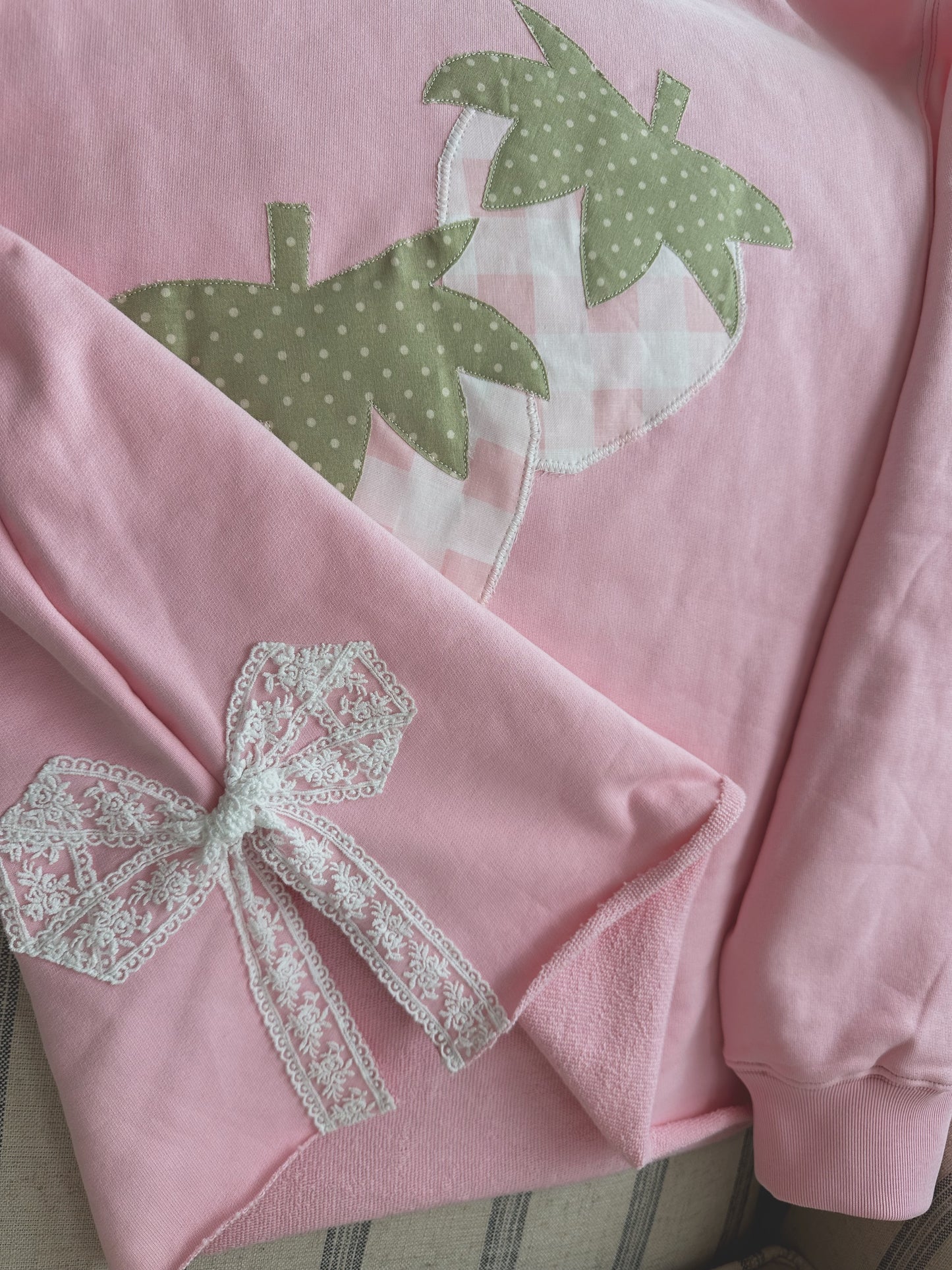 Strawberry Side Bow Sweatshirt