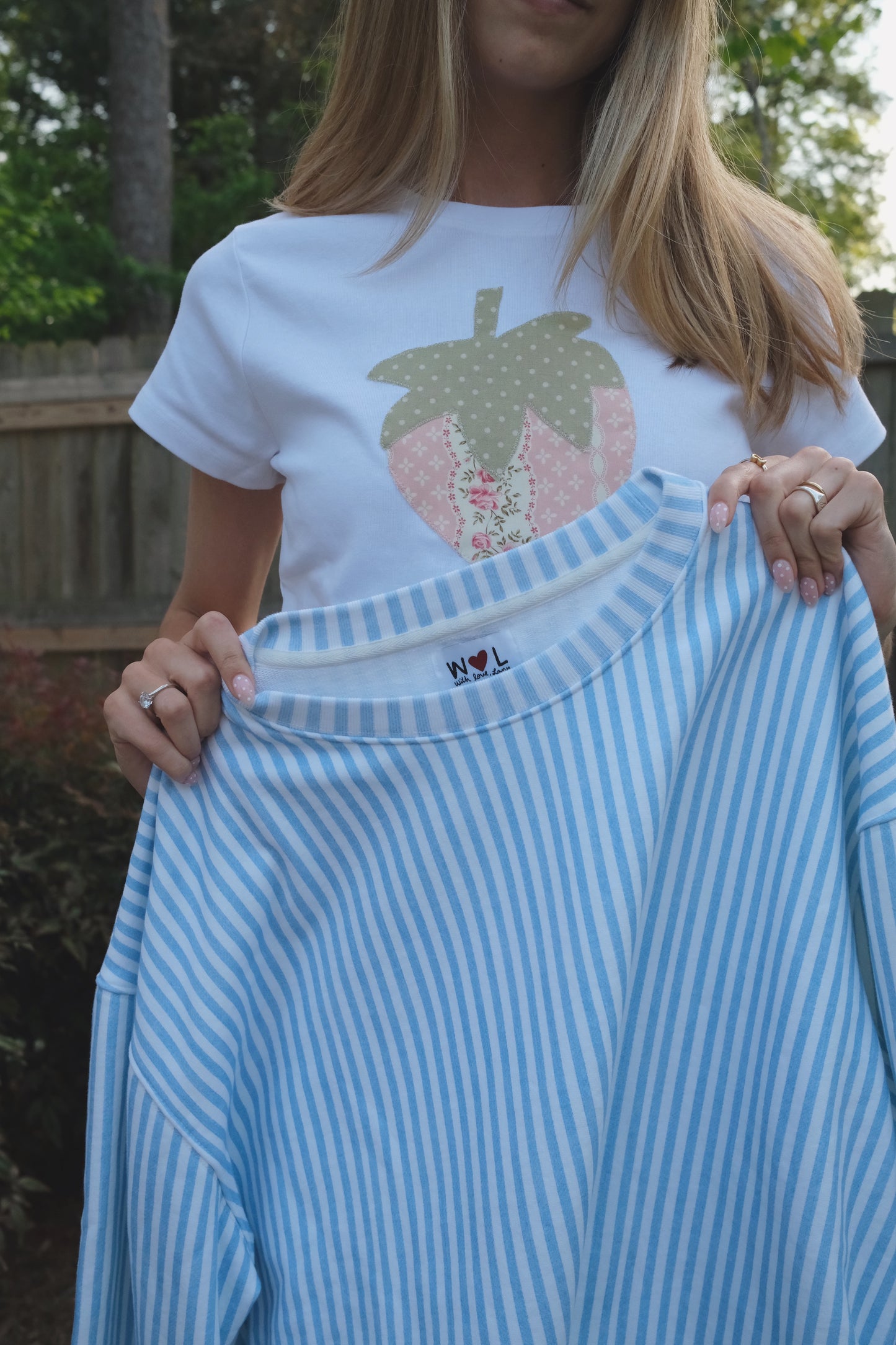 Signature Coastal Stripe Side Bow Sweatshirt
