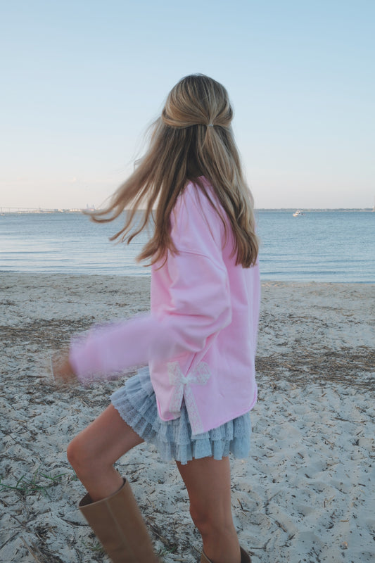 Signature Blush Pink Side Bow Sweatshirt