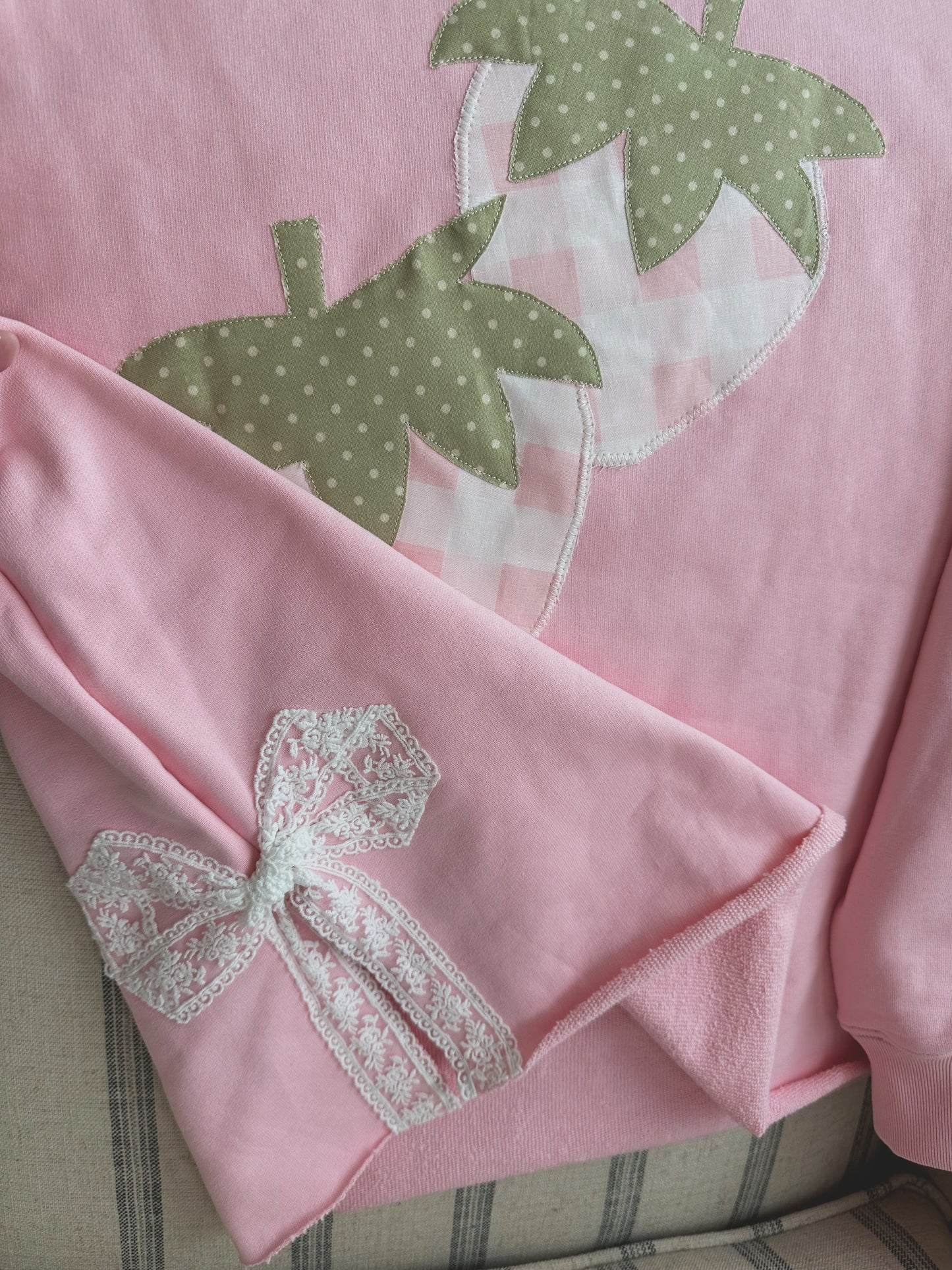 Strawberry Side Bow Sweatshirt