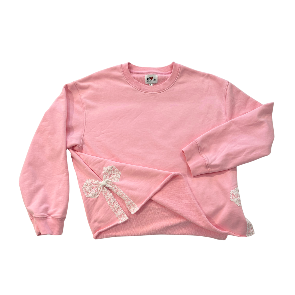 Signature Blush Pink Side Bow Sweatshirt