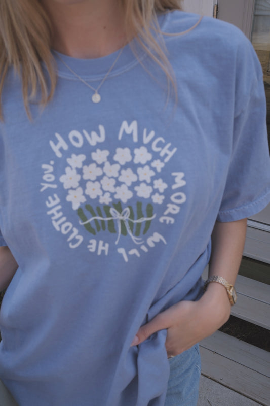 "How Much More" Washed Denim Tee
