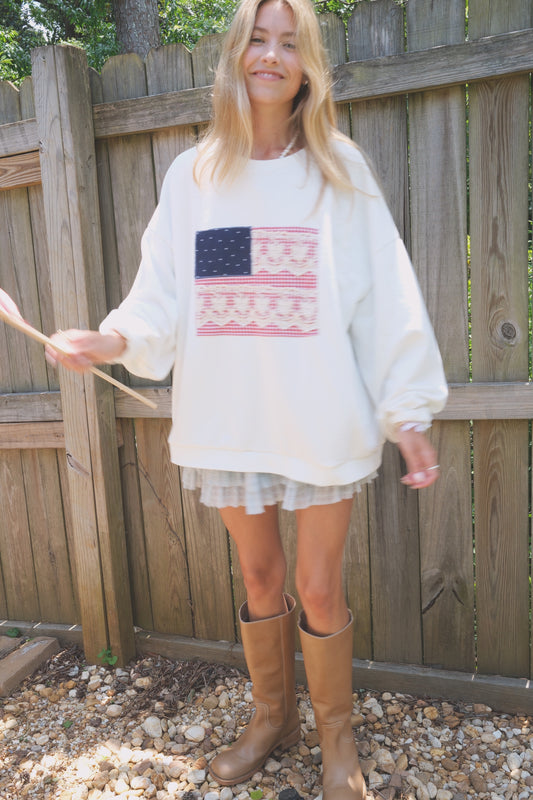 Polka Dot Americana Crewneck