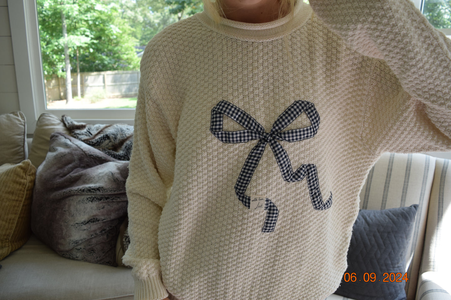 Cream Bow Sweater