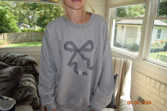 Light Grey Bow Crewneck