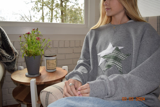 Green Double-Star Crewneck