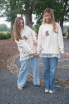 Handmade Lace Clothesline Sweatshirt