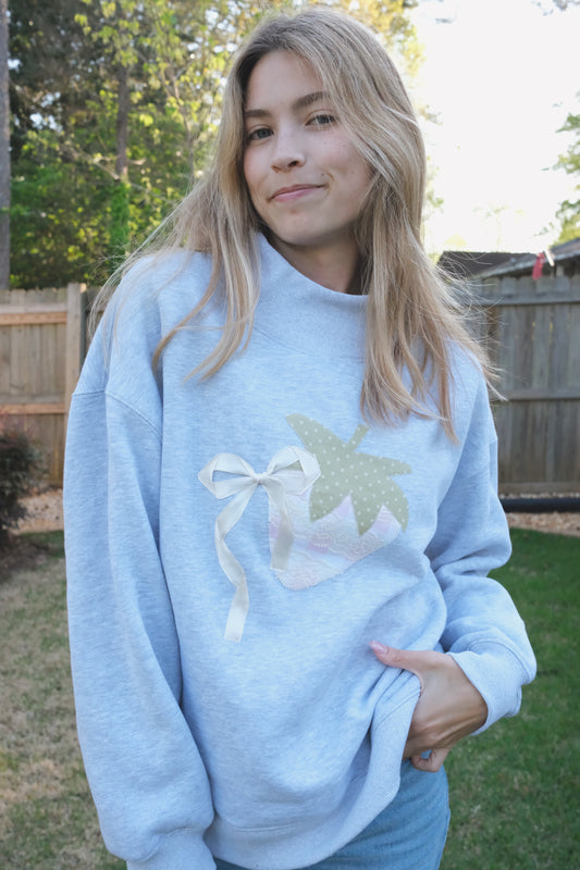 Summer Strawberry Mock Neck
