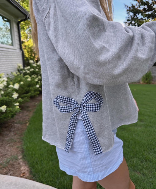 Navy Side Bow Sweatshirt