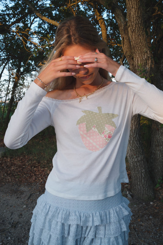 Strawberry Boatneck Long Sleeve