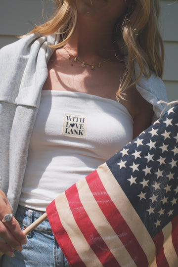 White Americana Tube Top