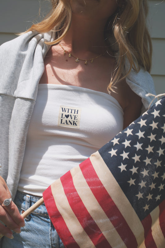 White Americana Tube Top