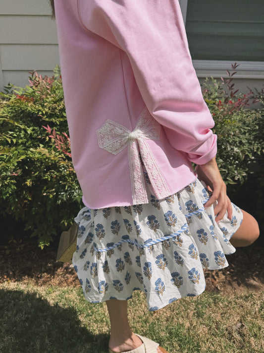 Signature Blush Pink Side Bow Sweatshirt
