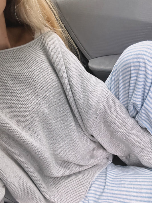 Grey Boatneck Sweater