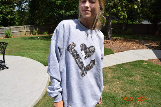 Camo “L” Grey Crewneck