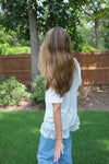 Lace Hem Bow Tee