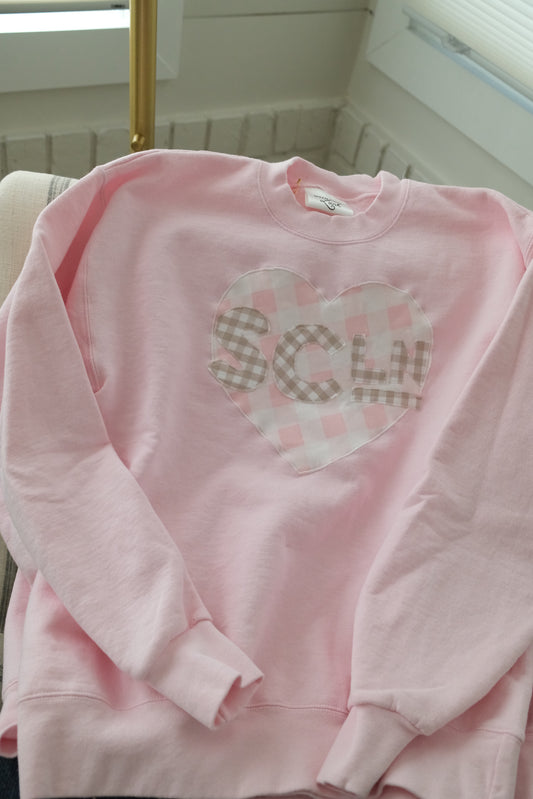 SCL Heart Pink Crewneck