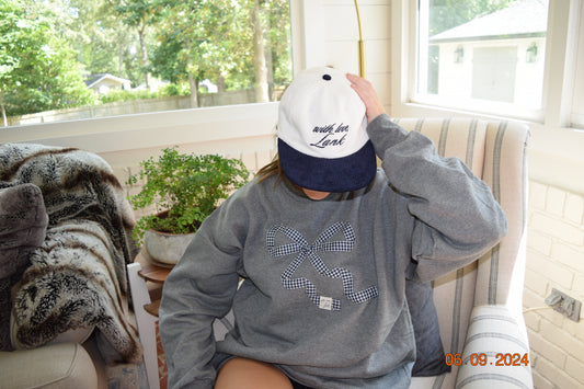 Dark Grey Bow Crewneck