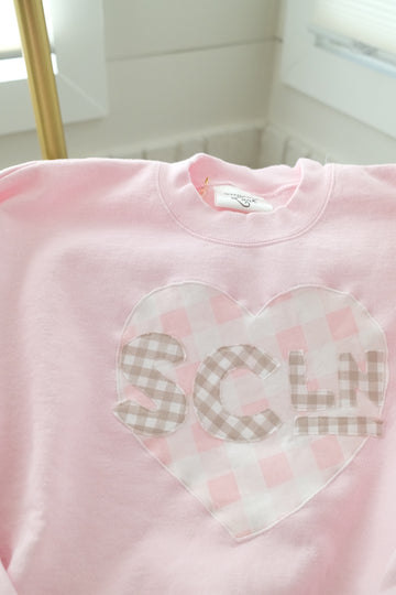 SCL Heart Pink Crewneck