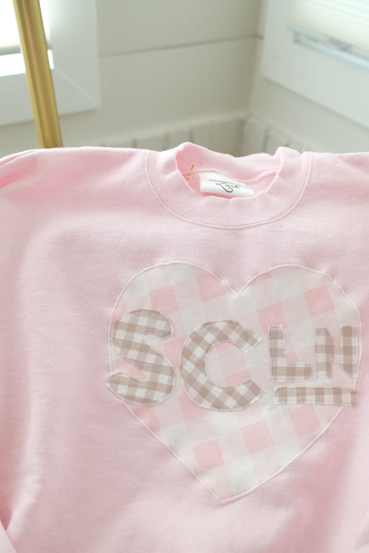 SCL Heart Pink Crewneck