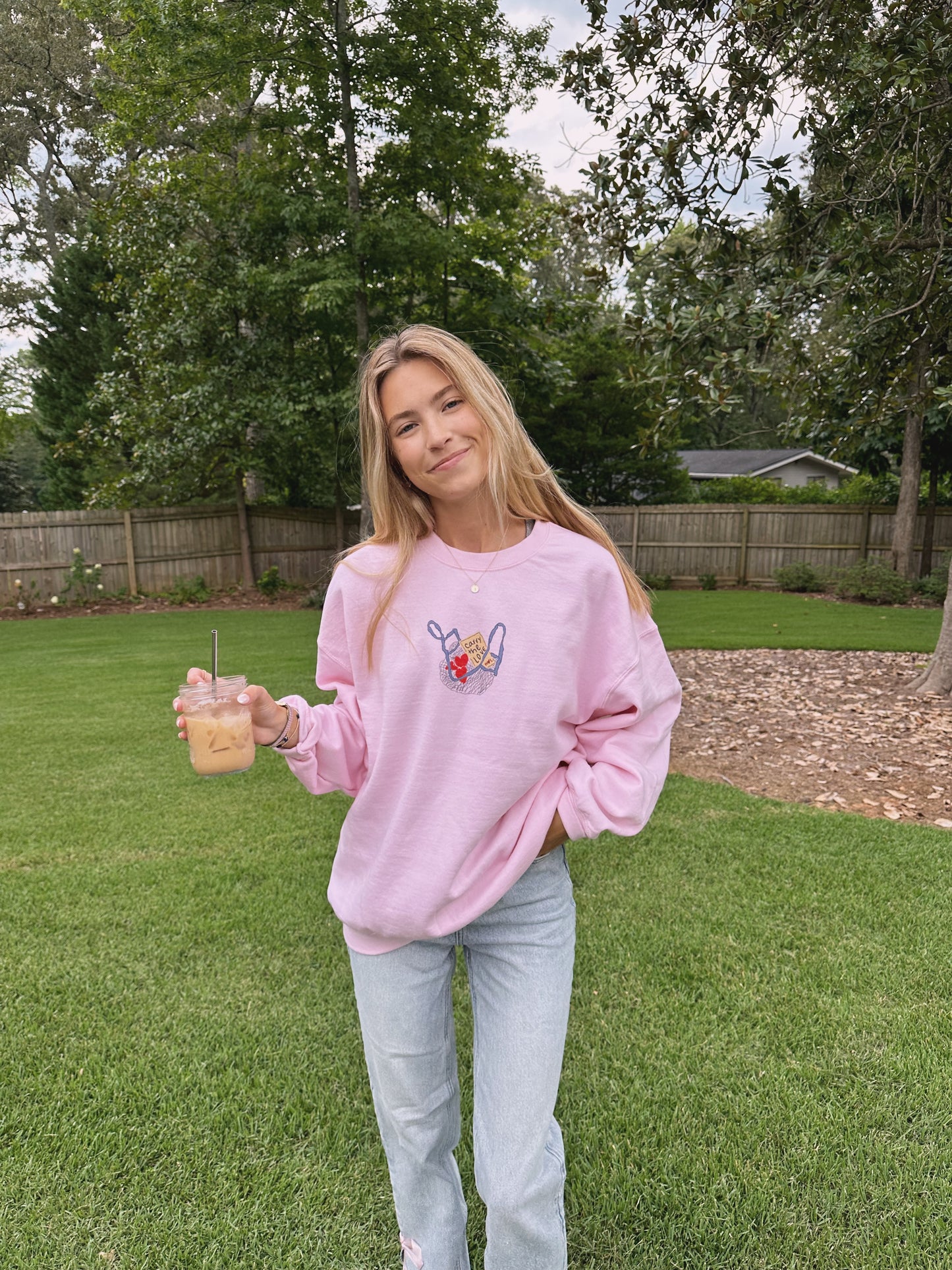 Pink "Carry the love" Basket Sweatshirt