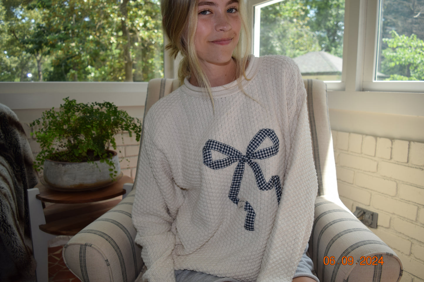 Cream Bow Sweater