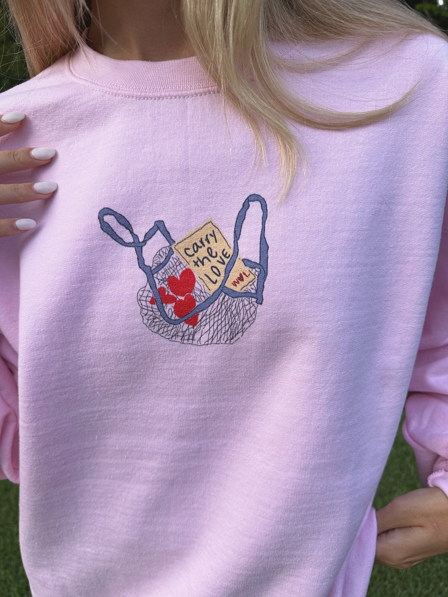 Pink "Carry the love" Basket Sweatshirt