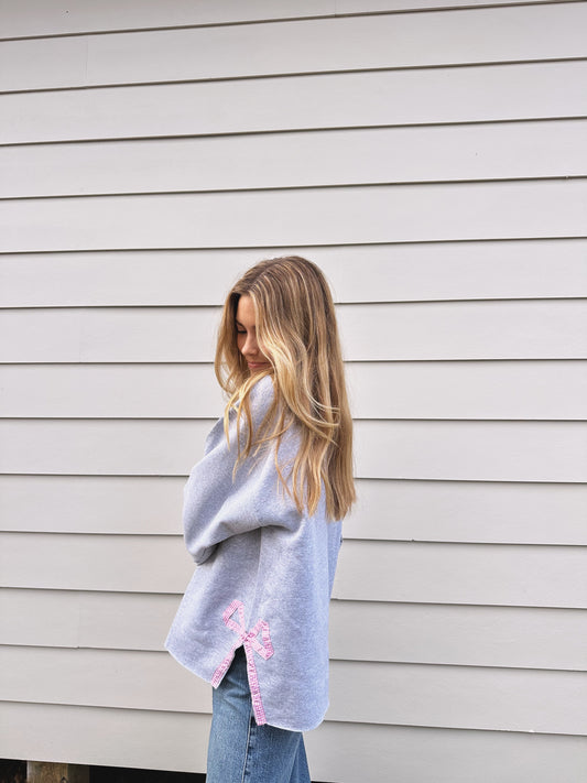 Pink Side Bow Sweatshirt — Exclusive Trunk Show Collection