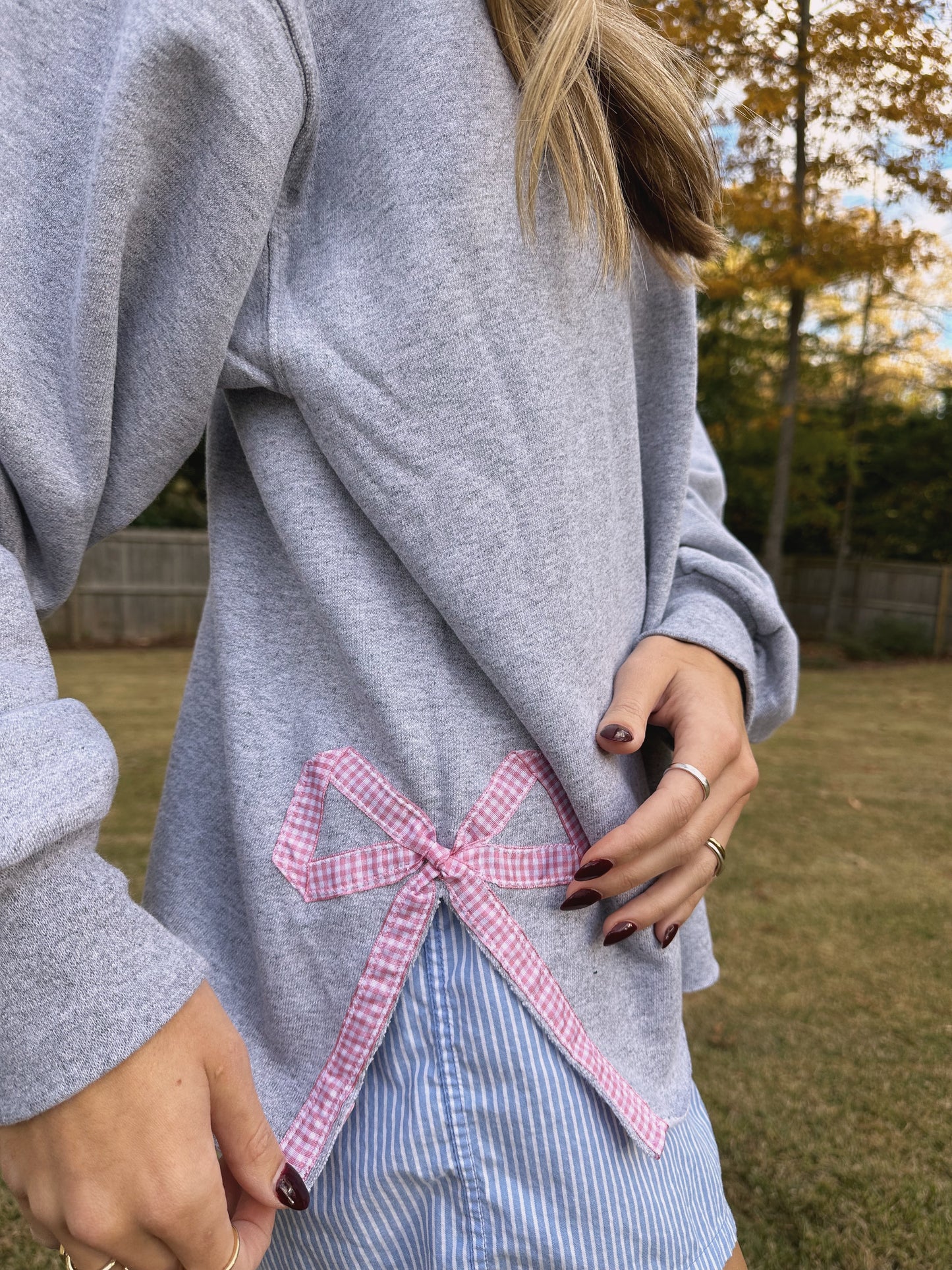 Pink Side Bow Sweatshirt — Exclusive Trunk Show Collection