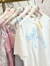 Lace Hem Bow Tee