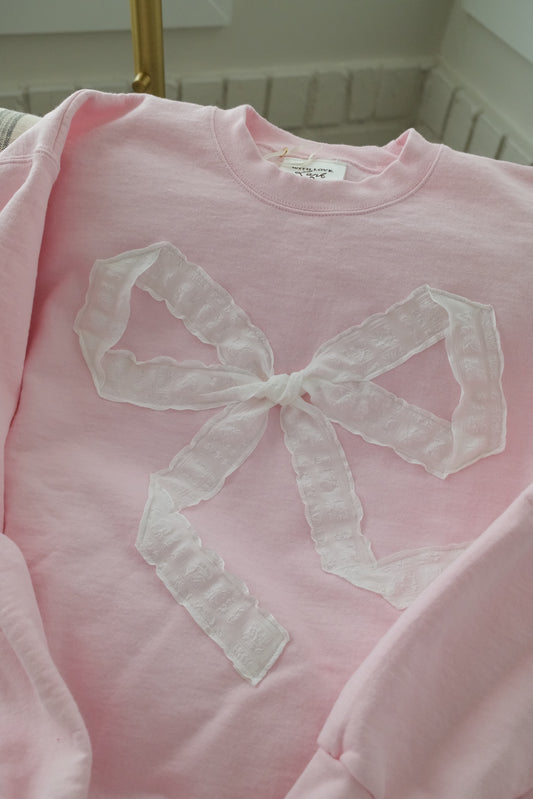Pink Bow Crewneck
