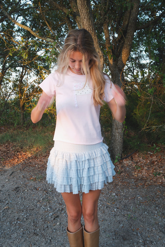 Dainty Polka Americana Baby Tee