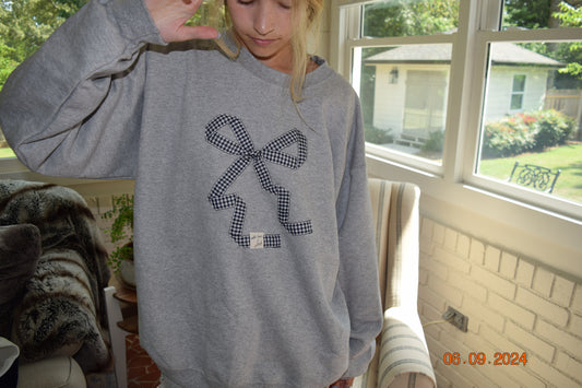 Light Grey Bow Crewneck
