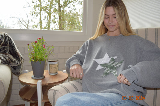 Green Double-Star Crewneck
