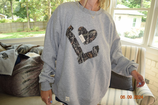 Camo “L” Grey Crewneck