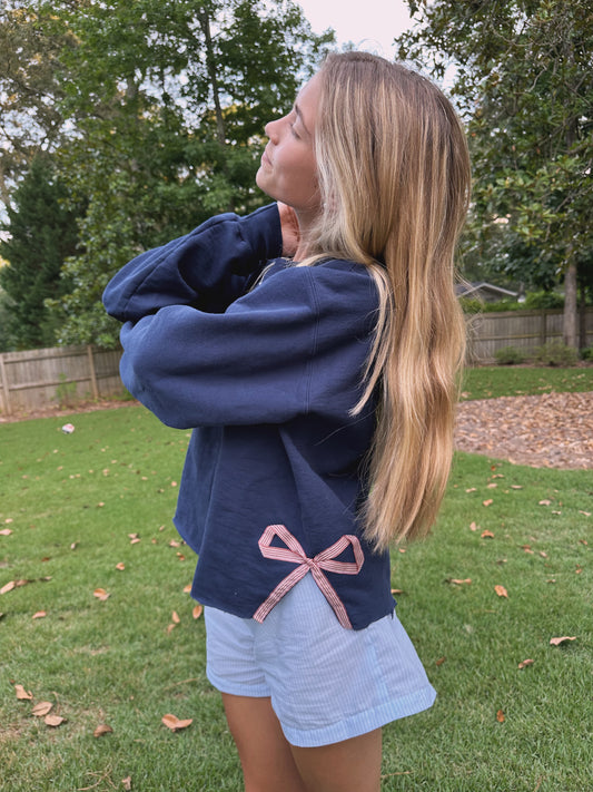 Red Side Bow Crewneck