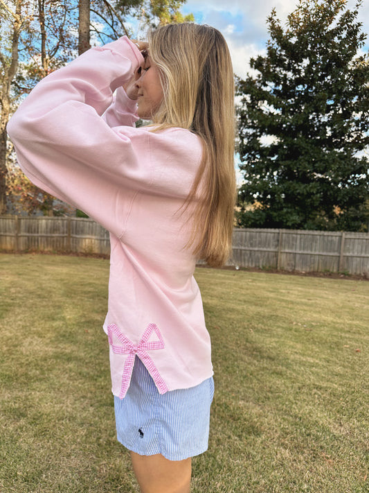 Pink Side Bow Sweatshirt — Exclusive Trunk Show Collection
