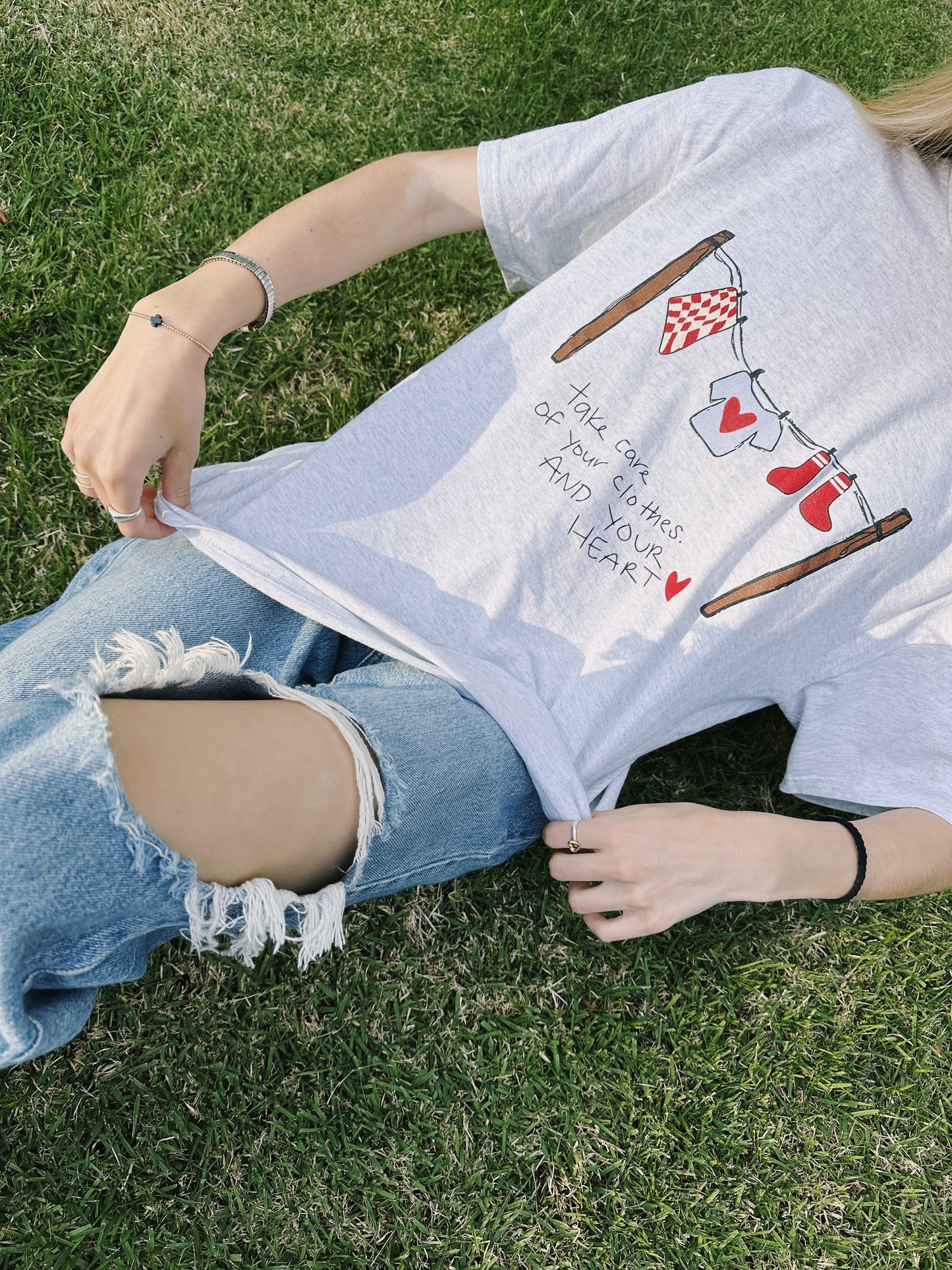 "Take Care" Clothesline Tee