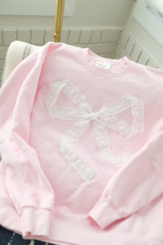 Pink Bow Crewneck