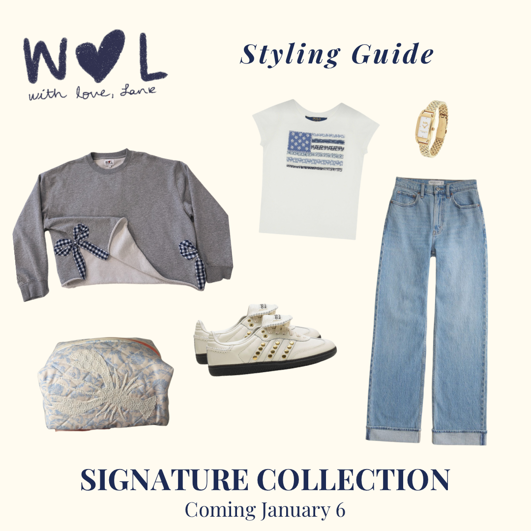 Signature Grey and Navy Side Bow Sweatshirt