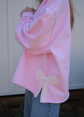 Signature Blush Pink Side Bow Sweatshirt