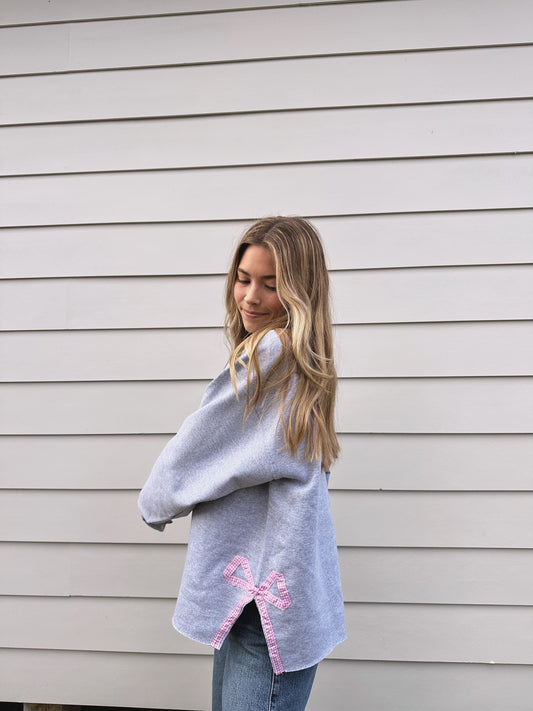 Pink Side Bow Sweatshirt — Exclusive Trunk Show Collection