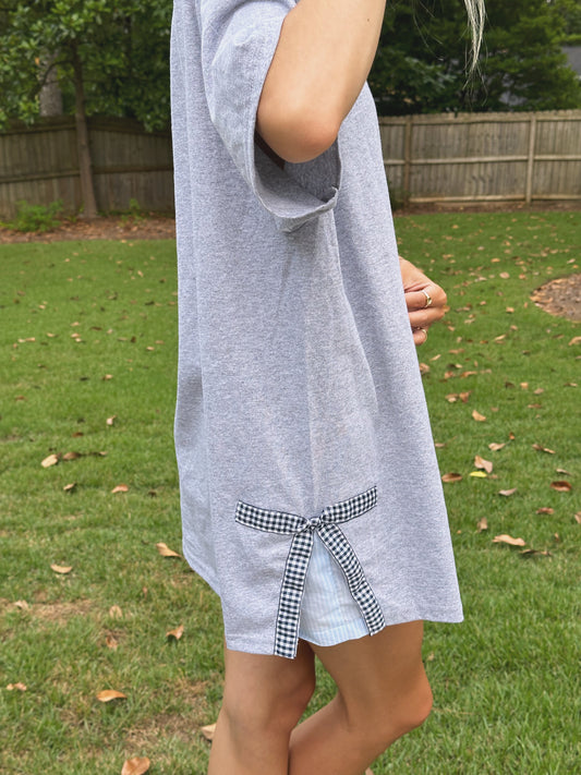 Navy Side Bow Tee