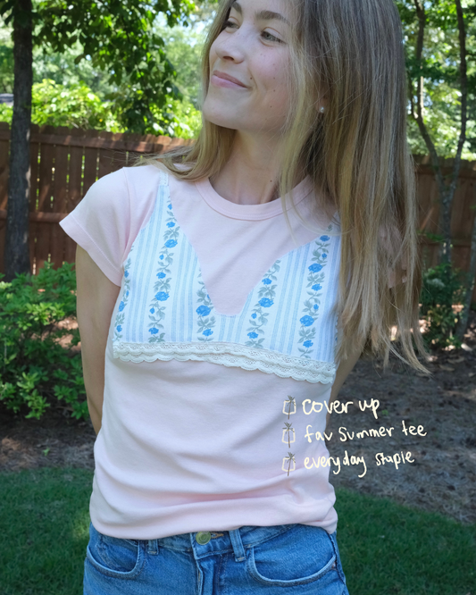 Peach Floral Bikini Baby Tee