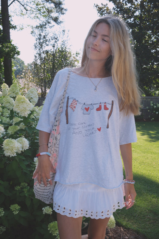 "Take Care" Clothesline Tee