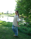 The Striped Everyday Lace Tshirt Dress in Tan