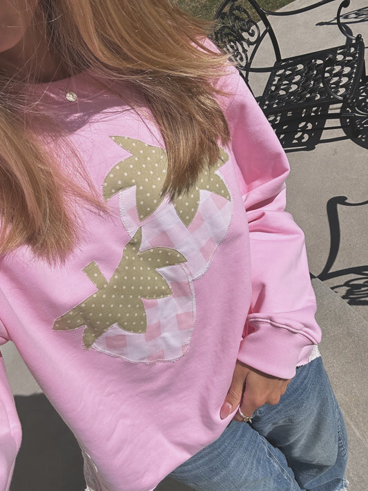 Strawberry Side Bow Sweatshirt